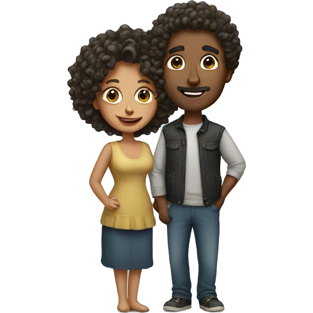 curly couple  emoji