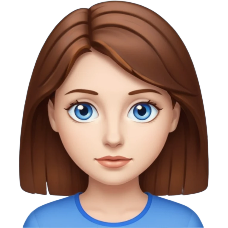 brown hair blue eyed princess emoji
