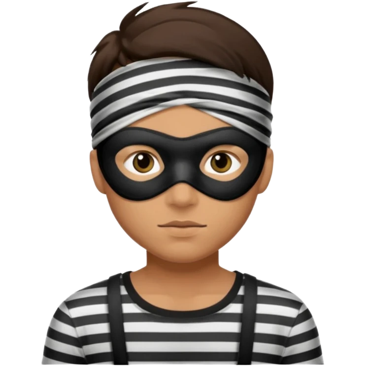 A theif robber emoji,Stripped shirt.eye mask. emoji