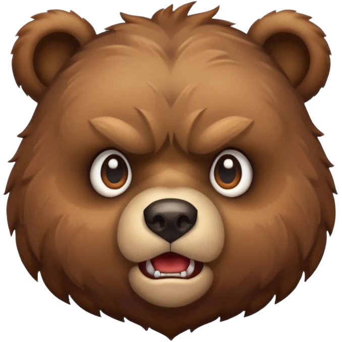 Angry  cute bear head emoji