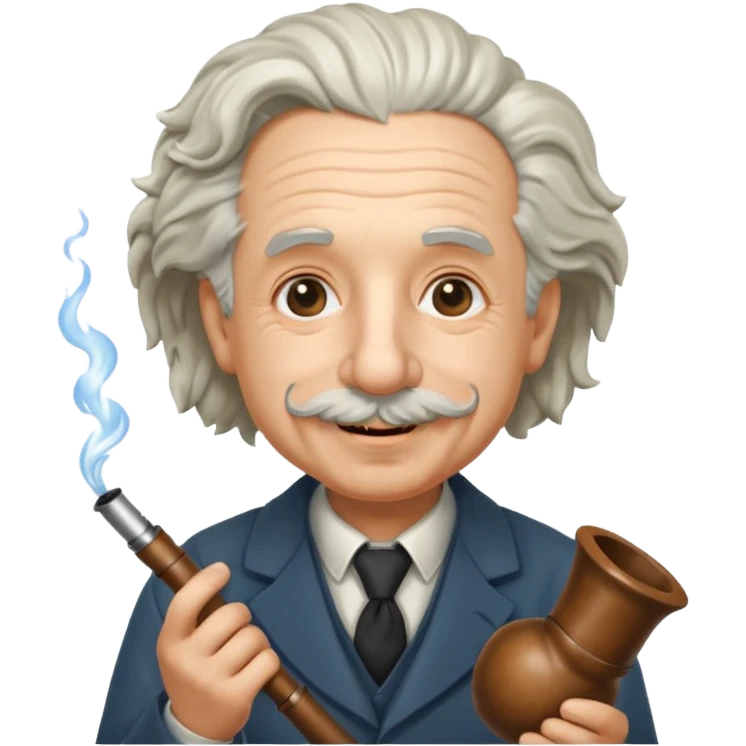 Albert Einstein holding emoji