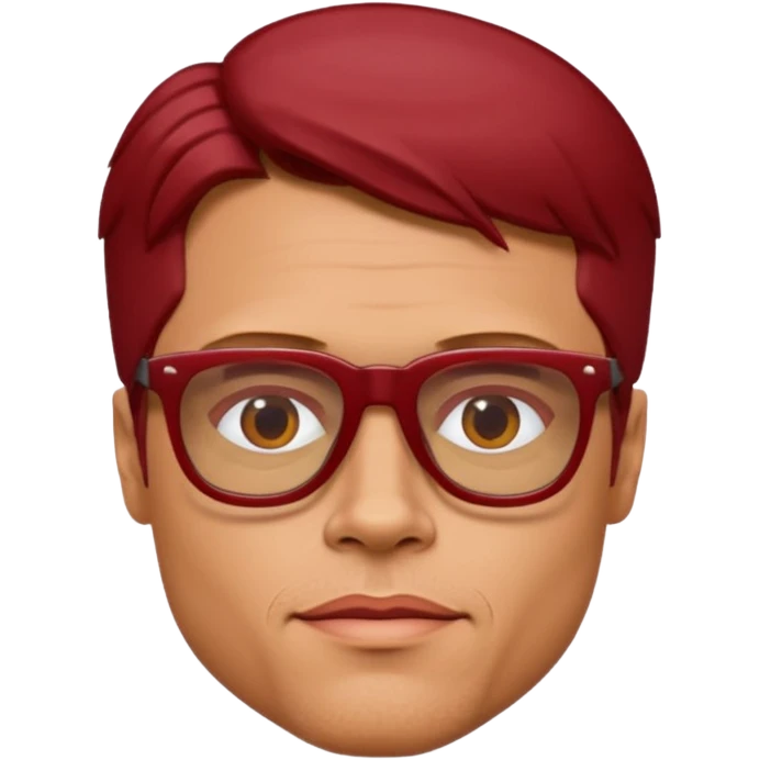 Brad Pitt, wearing dark red glasses emoji