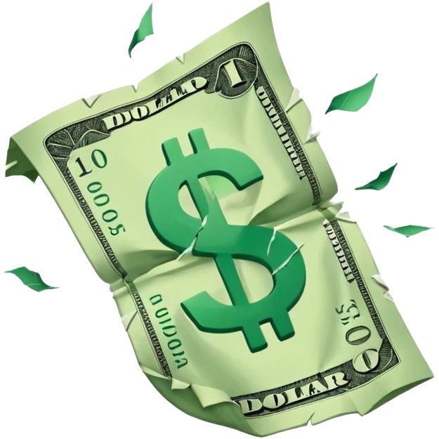 Falling value of the dollar emoji