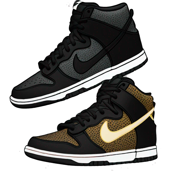 black Nike Dunk high emoji