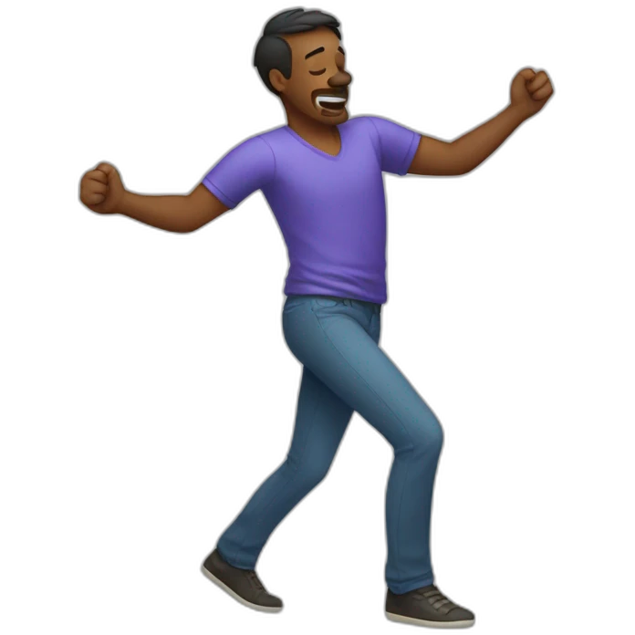 Tired man dancing emoji