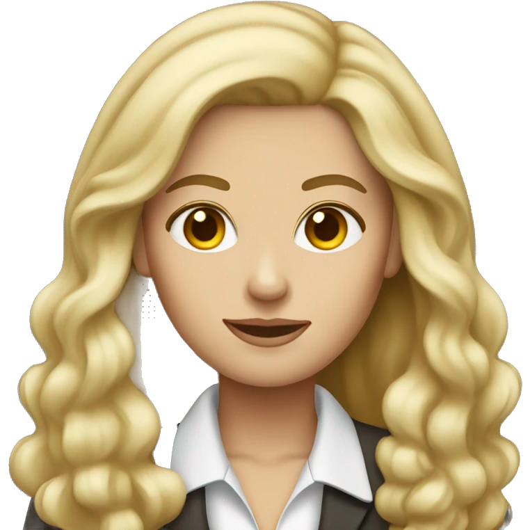 white skin brown blonde hair banker woman emoji