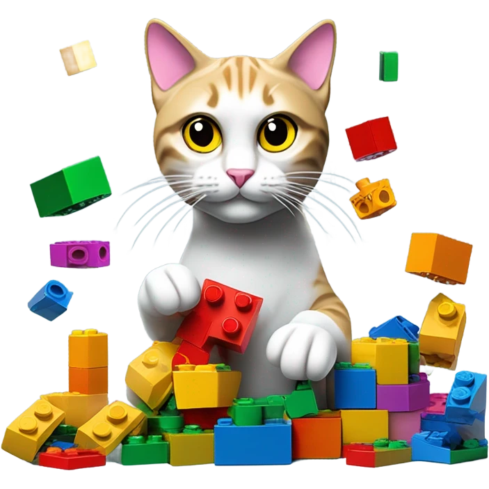 cat doing legos emoji