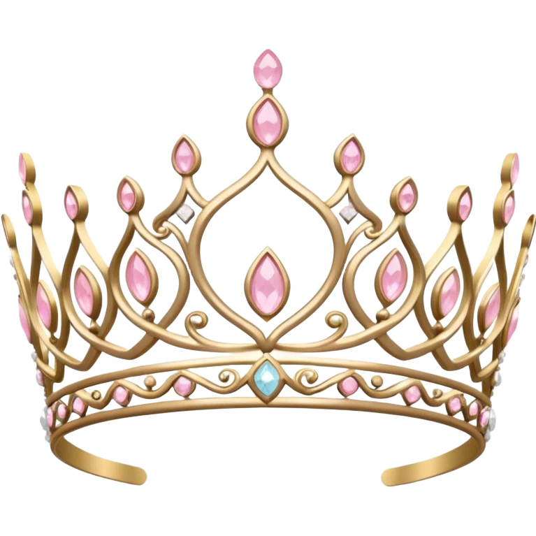 White and pastel pink tiara  emoji