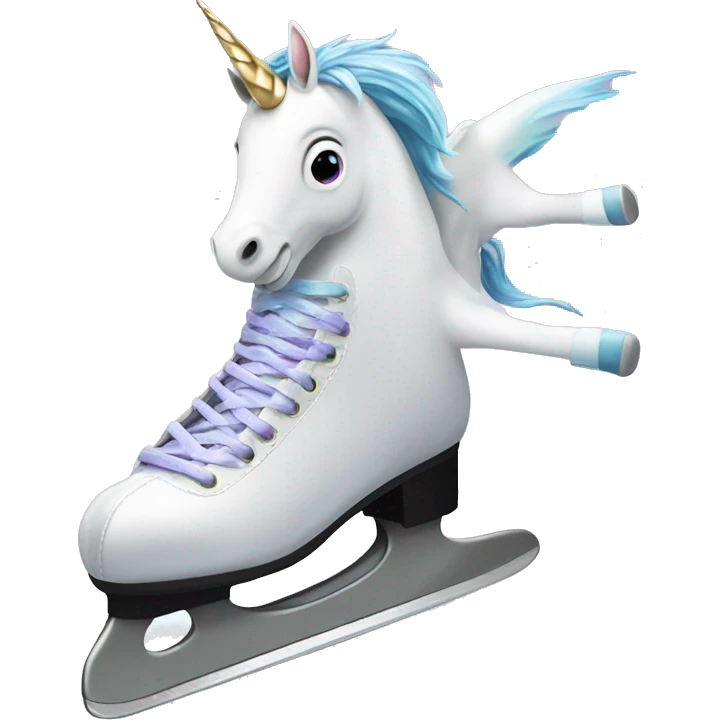 Unicorn on ice skates  emoji