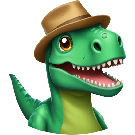 Dinosaur wearing hat emoji