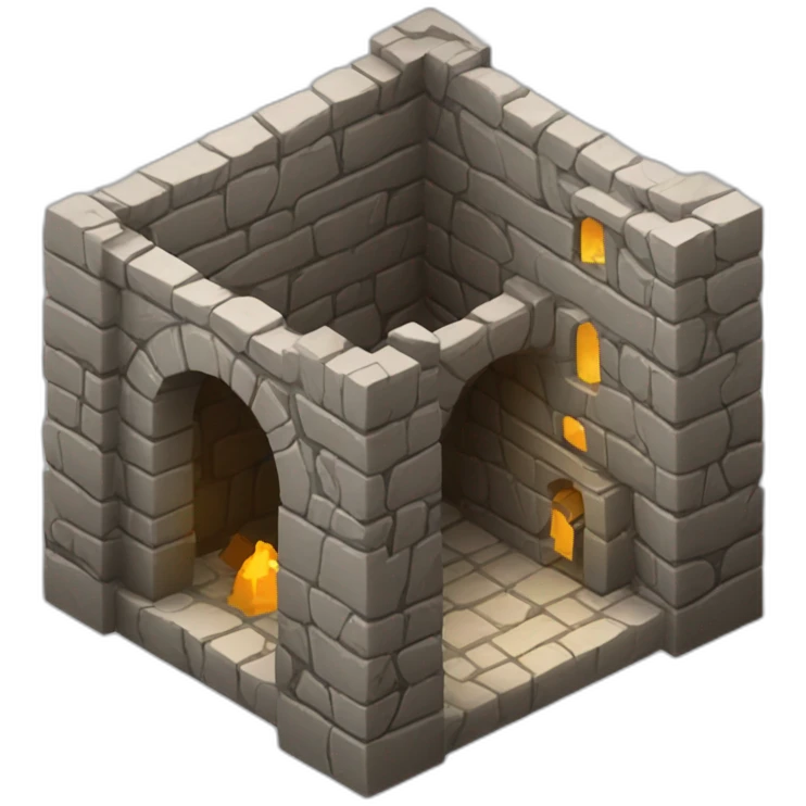 Isometric 3d dungeon. emoji