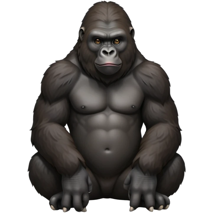 cinematic-gorilla-realistic-full-body-sitting-emoji,-exuding-strength,-thick-dark-fur-in-the-light,-head-tilted-dramatically,-deep-dark-eyes-filled-with-intense-intelligence,-simplified-yet-realistic-focused-features,-highly-detailed,-glowing-with-an-almost-sarcastic-glow emoji