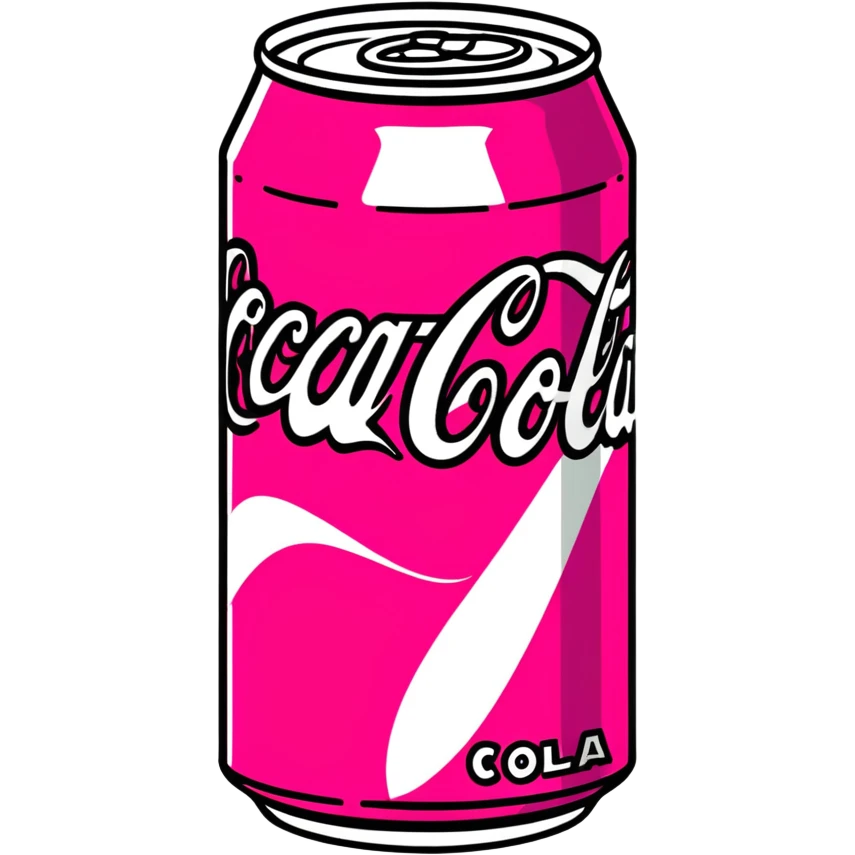 Fuchsia can of coca cola emoji