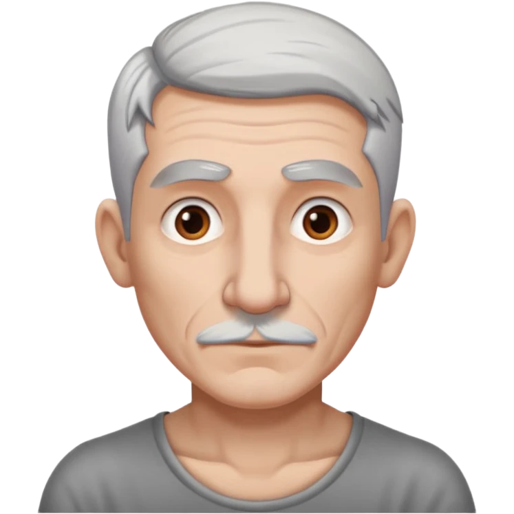 white-gray haired tattooed big nose emoji