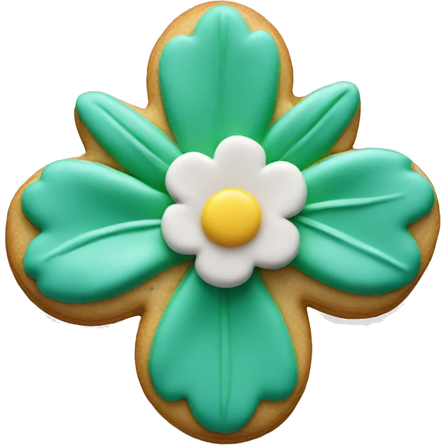 Realistic flower shaped cookie with frosting.  emoji
