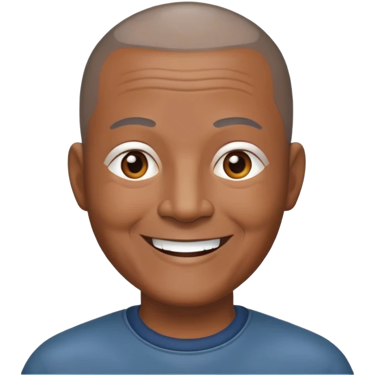 Nam, 60 tuổi, đầu đinh, cười, da đen emoji