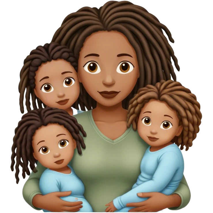 black mom with loca and 4 daughters one is a baby emoji