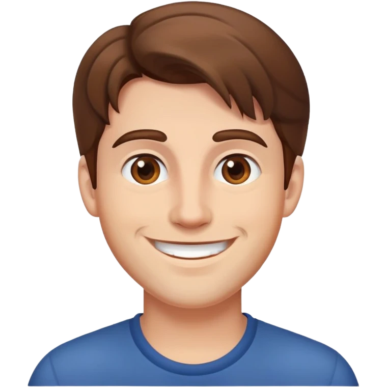 man with brown hair, smiling emoji