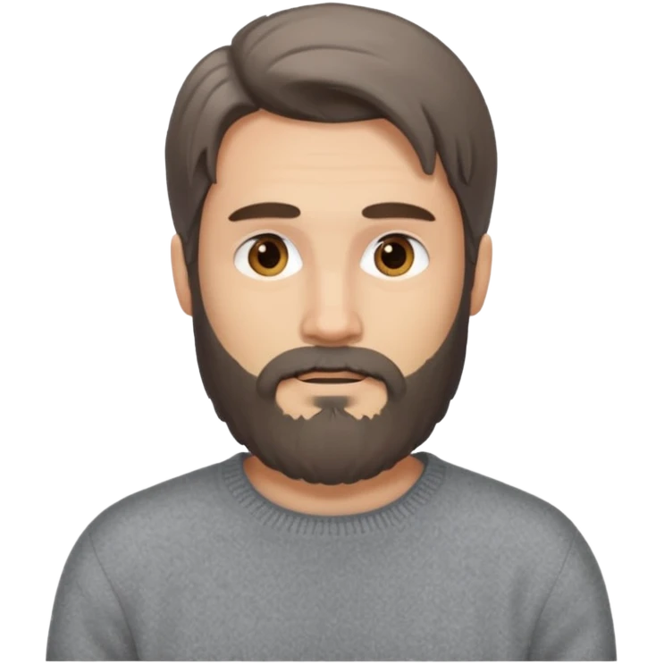 long hair bearded man sweater emoji