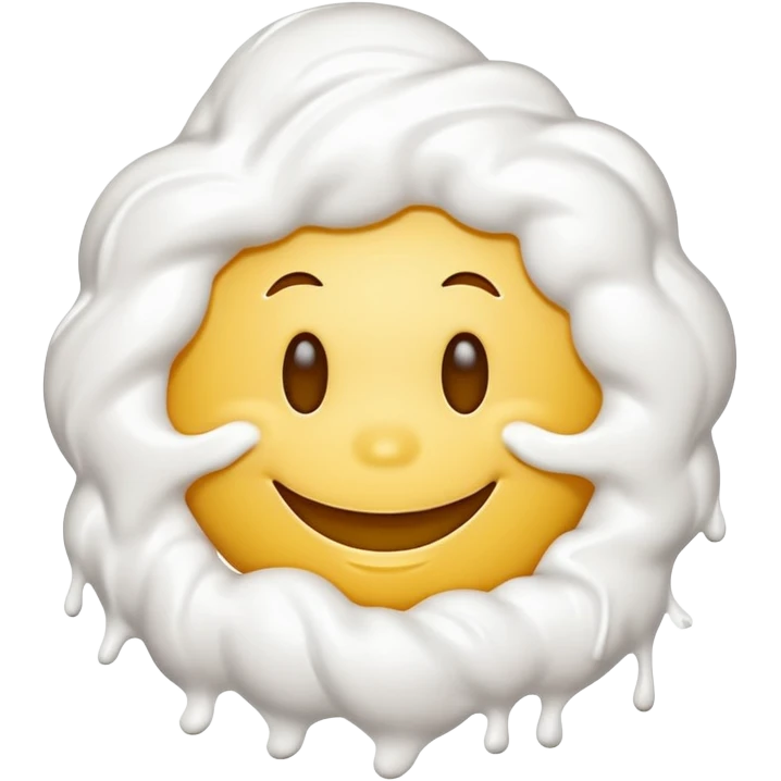 Smiley face with white stuff all over it emoji