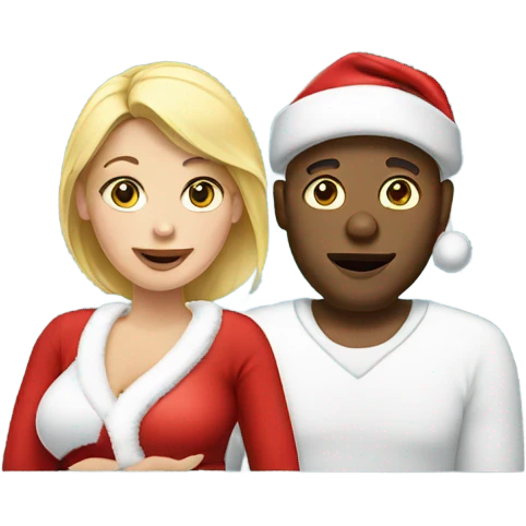 blonde pregnant woman with santa emoji
