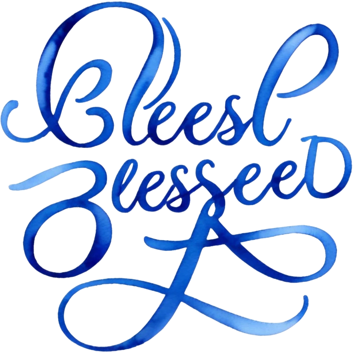 blue word "blessed" emoji