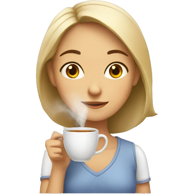 A girl with cup of tea emoji