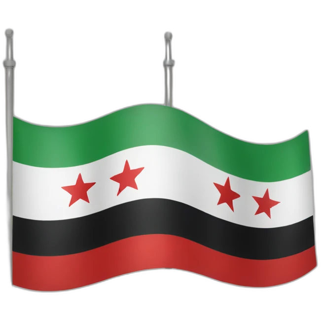 Independent Syria flag 3 stars emoji