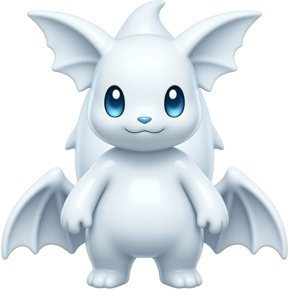 Shiny glossy melanistic oily pastel white bright Meloetta-Giratina-Noibat-Pokémon-Fakémon-fusion-hybrid-creature emoji