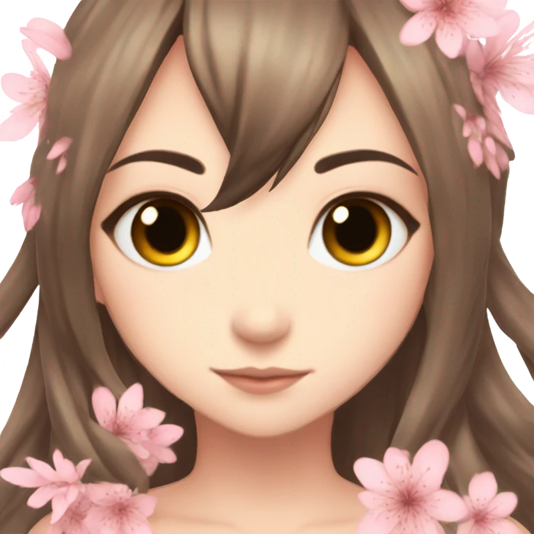 Sakura, girl, anime, dark eyes, fairy, big wings, long hair  emoji