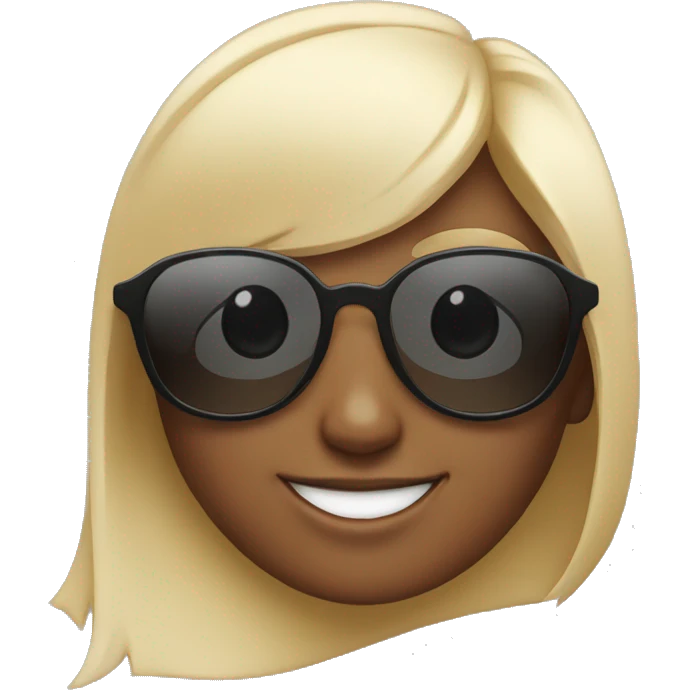 Generate an emoji of a Girl with sunglass and smiling  emoji