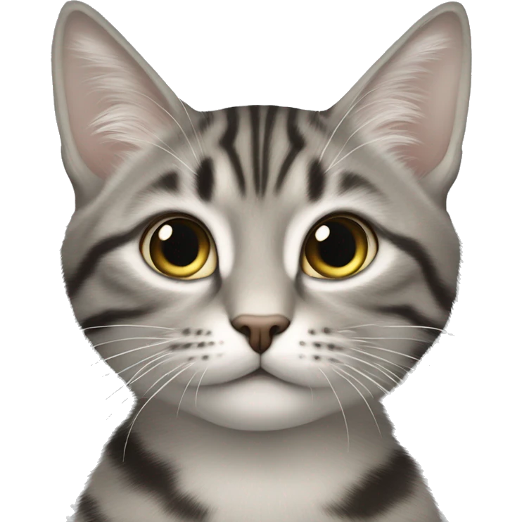 милая серо-белая кошечка лежит на голубой подушке emoji