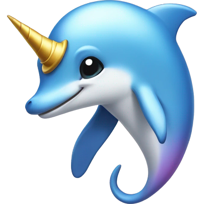 delfin con un unicornio emoji