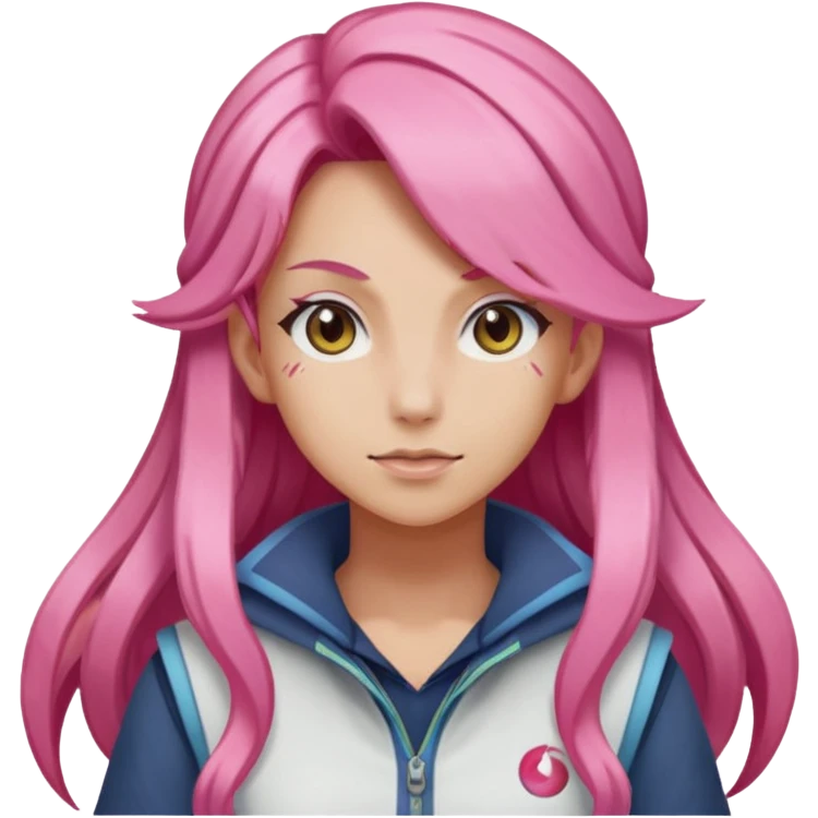 Female pokemon trainer with long pink hair  emoji