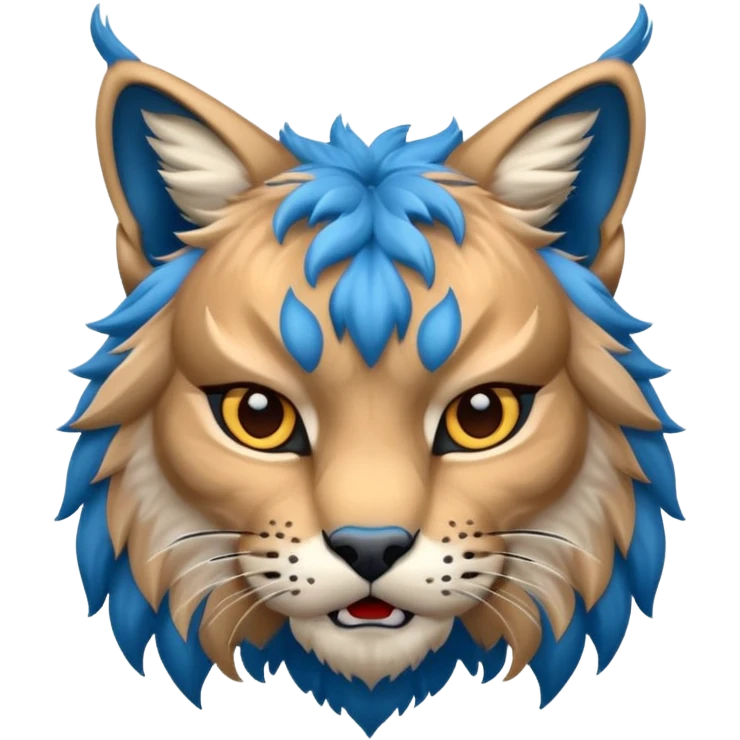 Tête de lynx : très féroce et bleu  emoji
