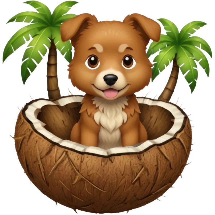 dog in a coconut emoji
