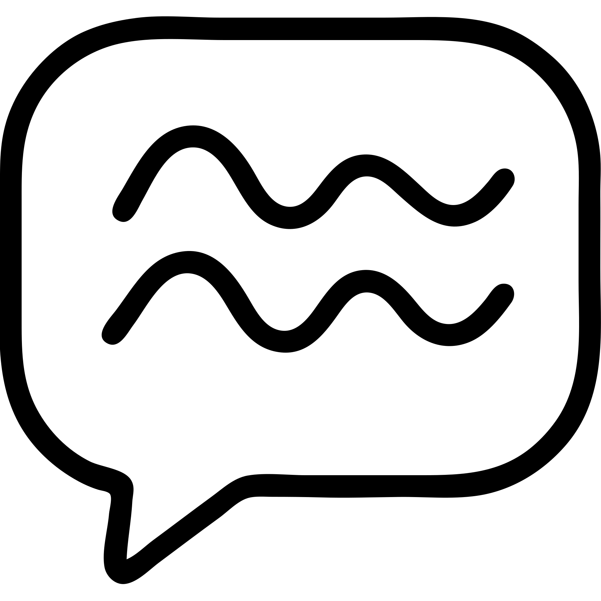 outlined black icon of a speech bubble with dynamic lines to indicate tone variation emoji