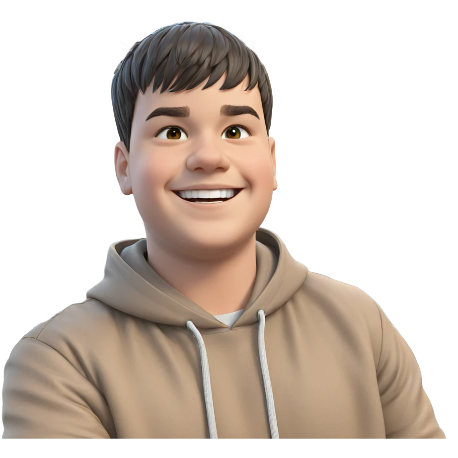 smiling boy outdoors by car emoji