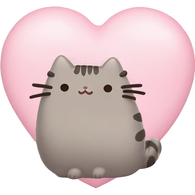 pusheen light pink heart emoji