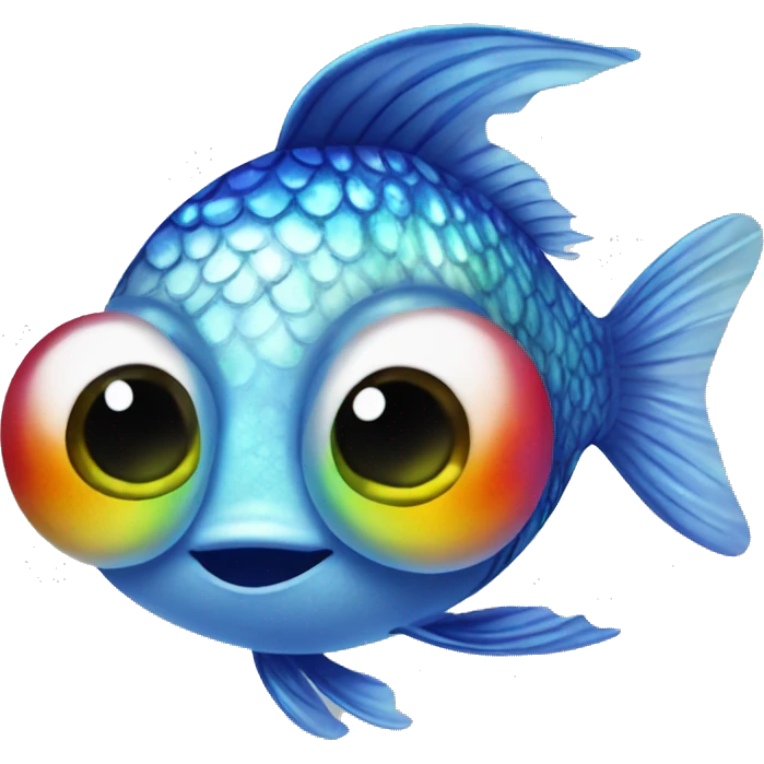 rainbow fish big eyes glittr emoji