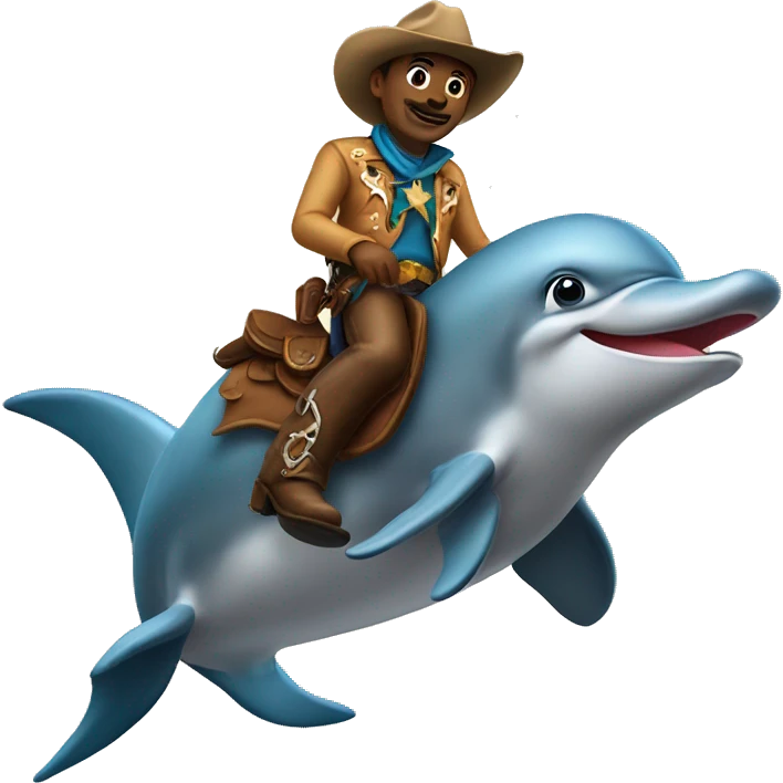 Cowboy on a dolphin emoji