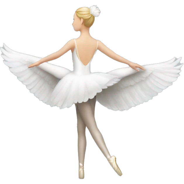 White swan ballerina from the back emoji