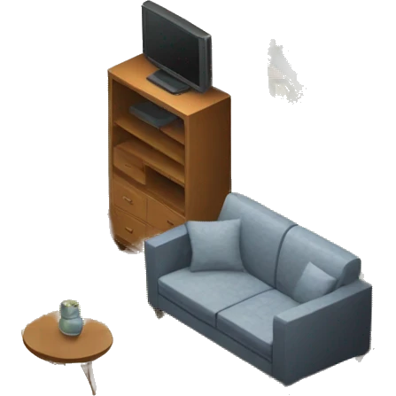 apartment interior isometric emoji