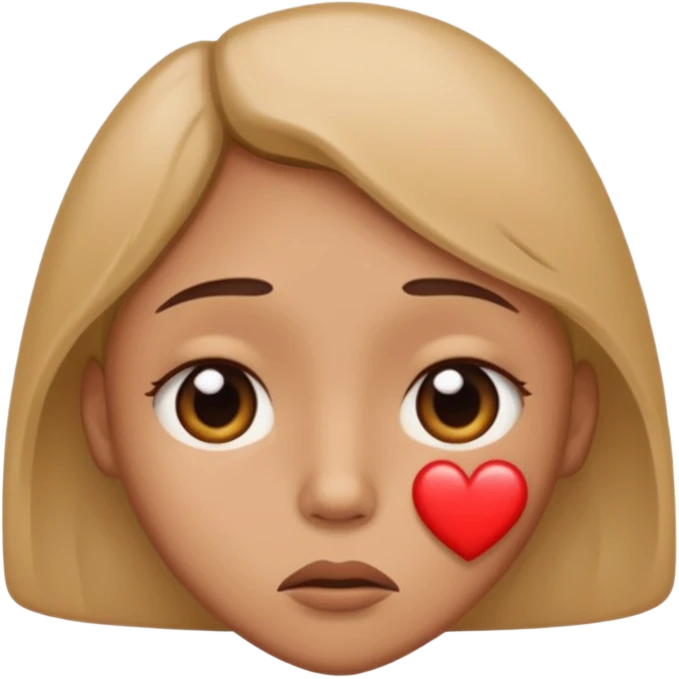 Face that has a heart but looks a bit sad whitout tears emoji