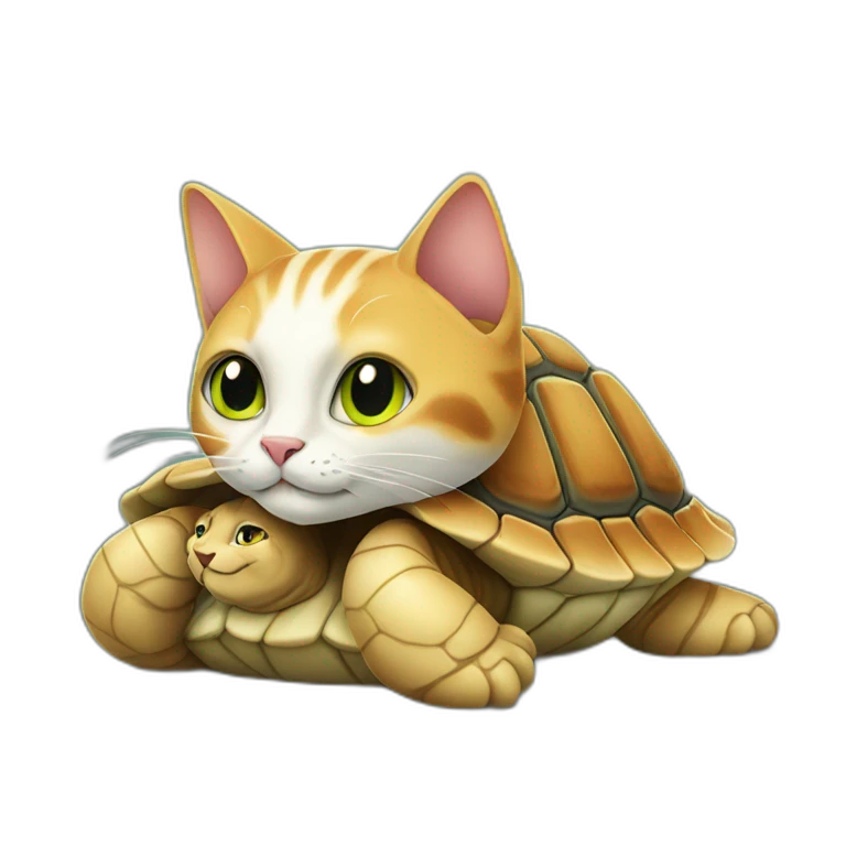Cat sur tortue emoji