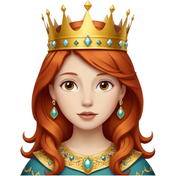 woman pelirroja con corona  emoji