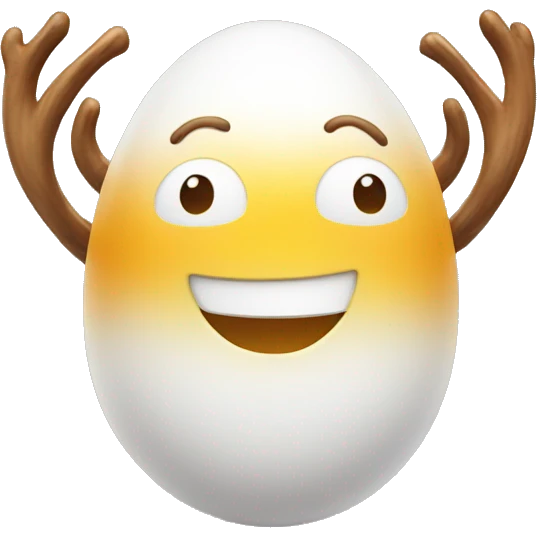 Smiling Egg with antlers emoji