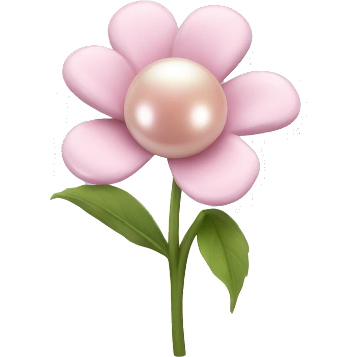 Pearl light pink flower emoji