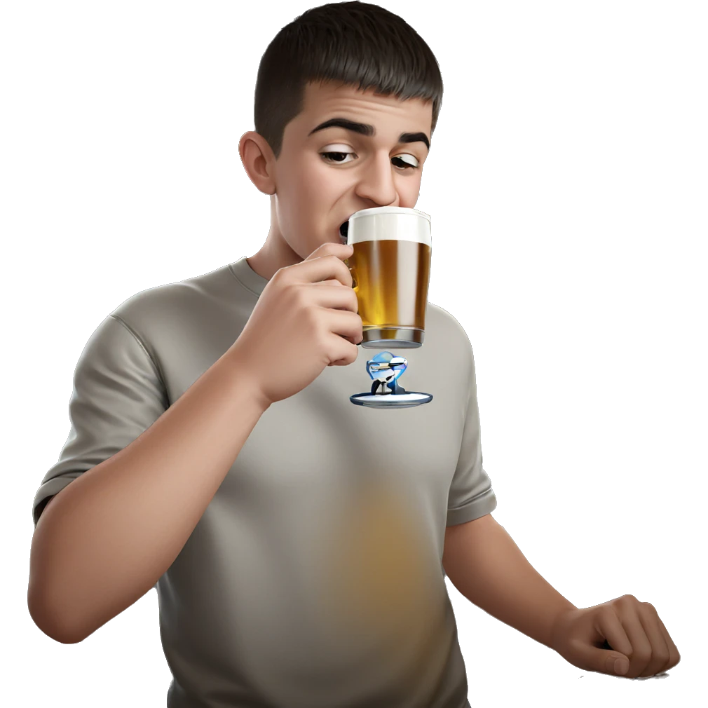 drinking beer indoors solo emoji