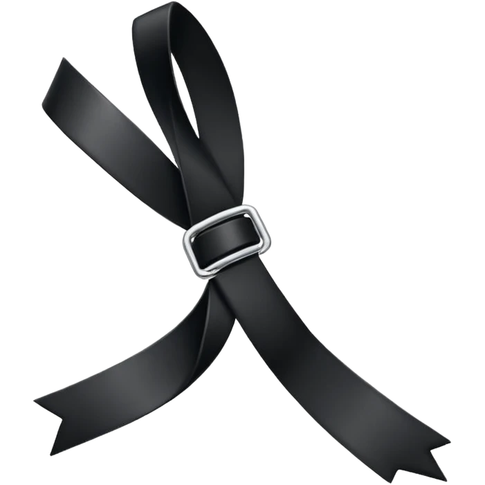 Ruban noir croisé avec 1 boucle comme celui de Crans Montana emoji